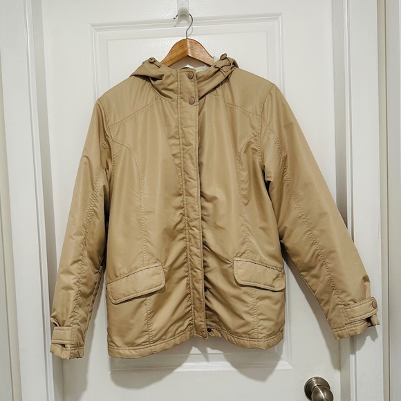 George  Ladies Large   Beige/ Tan Coloured Winter Jacket With Hood - Picture 1 of 9